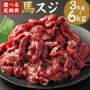 【ふるさと納税】【選べる定期便】馬スジ 合計1kg 3ヶ月定期便/6ヶ月定期便 1パック500g 馬肉 筋 馬すじ 熊本肥育 冷凍 送料無料