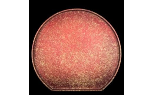 木製 半月トレイ 乱糸 (マット仕上げ) 赤溜