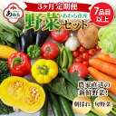 【ふるさと納税】【3ヶ月連続お届け】農家直送 旬の野菜セット 7品目以上 1箱 ／ 定期便 3回 季節 野菜 ボックス BOX セット セレクト 農家 おまかせ 多品目 旬 詰め合わせ 根菜 葉物