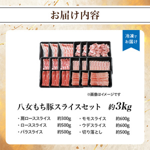 八女もち豚スライスセット 計約3キロ 072-207