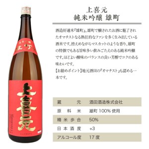 SD0057　上喜元 雄町飲み比べセット　計2本(各1800ml×1本)