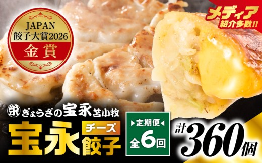 【定期便・全6回 毎月】【JAPAN餃子大賞2026（TM） 通販餃子 金賞受賞】手包み餃子 ぎょうざの宝永 チーズ餃子60個セット（チーズ餃子15個入×4袋）　T004-T08-03-04