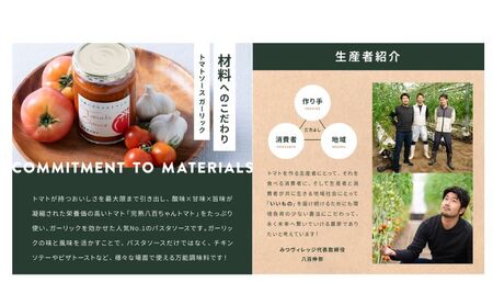 【定期便・全5回】トマト農家の本格パスタソース ガーリック味 120g 2本セット × 5回｜国産 姫路市産 完熟八百ちゃんトマト 万能調味料