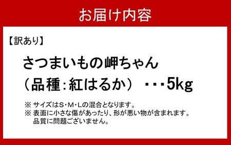 【訳あり】有機栽培さつまいもの岬ちゃん5kg（品種：紅はるか）_2357R