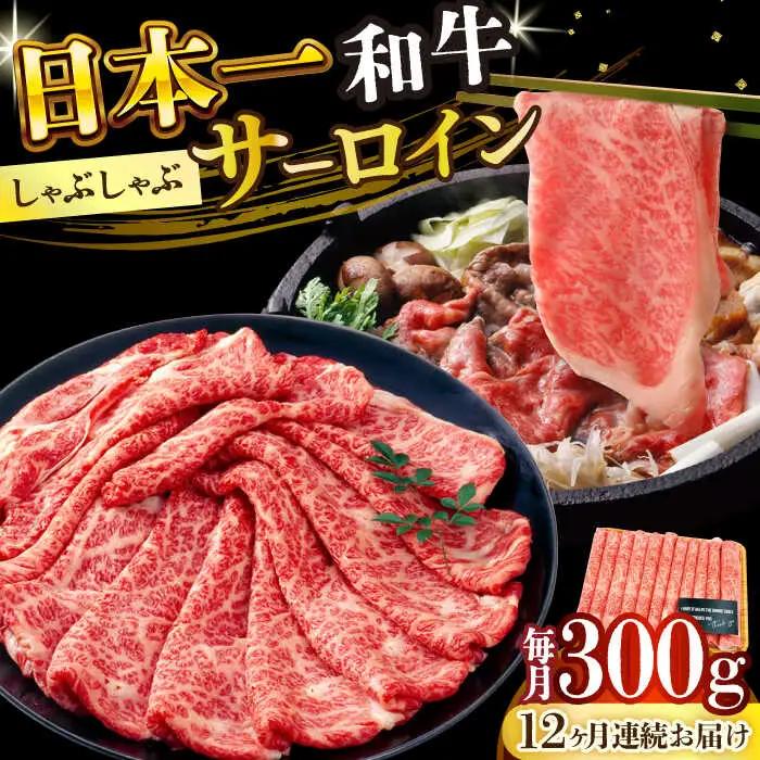 【12回定期便】【厳選部位】A4-A5 長崎和牛 サーロイン しゃぶしゃぶ すき焼き用 300g  [DBS096]