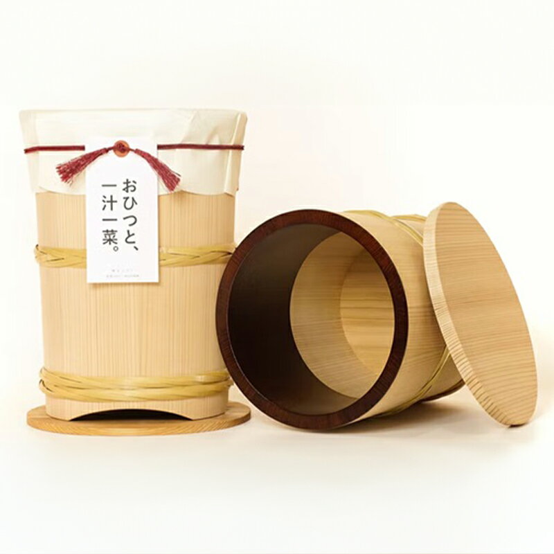 【ふるさと納税】みそ櫃（味噌仕込み用木桶）出来高3kg用 キッチン用品 調味料入れ 保存容器 ご飯 みそ 木製 杉 かわいい おしゃれ おひつ 木のぬくもり 丁寧な暮らし キッチンツール