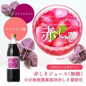 赤しそジュース　無糖タイプ　900ｍｌ×6本 F10015