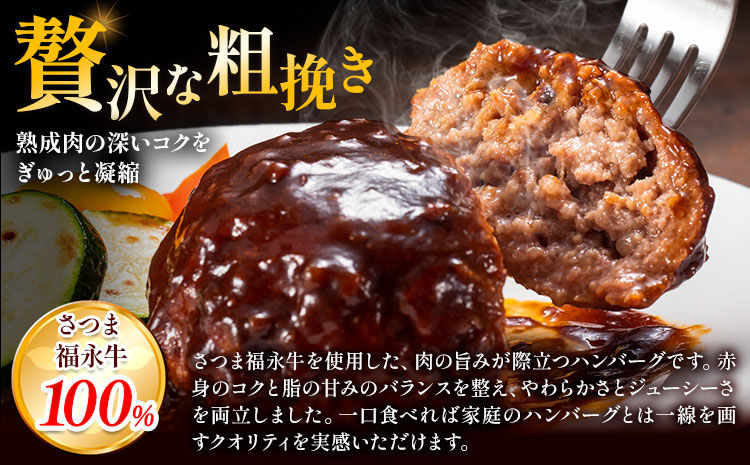 さつま福永牛 ハンバーグ 4個 個包装 福永畜産《30日以内に出荷予定(土日祝除く)》鹿児島県 さつま町 和牛 福永牛 牛 牛肉 ハンバーグ