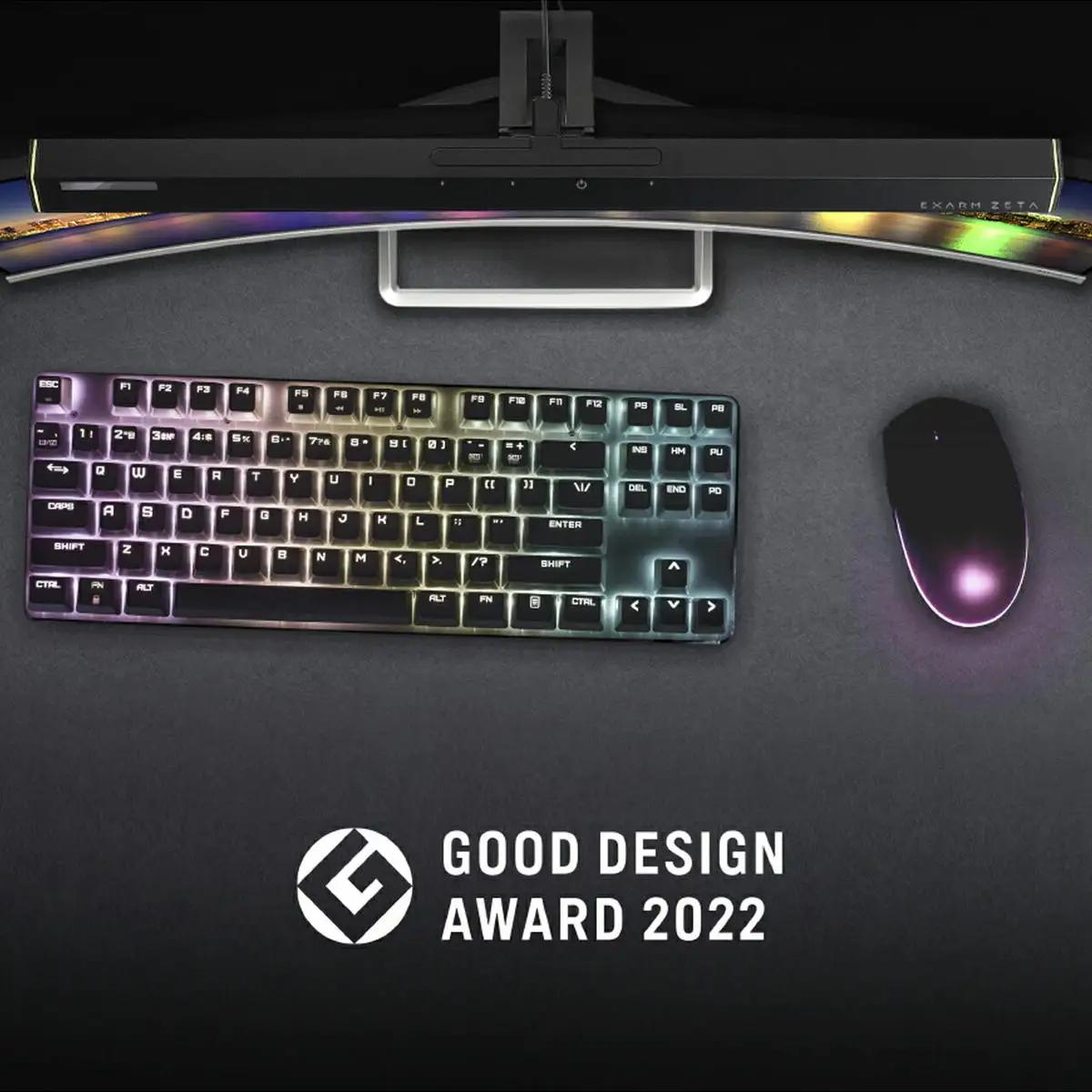 ゲーミングライト EXARM ZETA 〈 グッドデザイン賞受賞 ディスプレイ パソコン ライト ランプ 照明 LED 調光 調色 タッチレスセンサー ブラック ホワイト メタリックシルバー 選べる〉