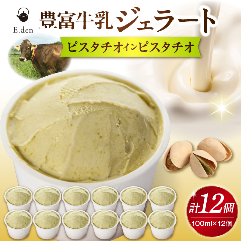 E.den(エデン) 豊富牛乳ジェラート ピスタチオインピスタチオ 100ml×12個 ピスタチオインピスタチオ 12個