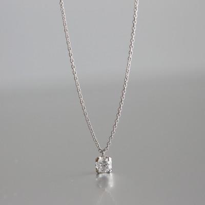 ふるさと納税 大津市 プラチナ900【0.2ct ラボダイヤモンドネックレス】4本づめカップ 未来の輝き 一粒ペンダント |  | 03