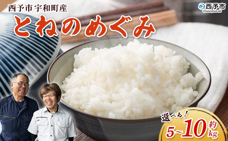 
                  ＜令和7年産 とねのめぐみ 約5kg/約10kg 西予市宇和町産＞ 選べる 内容量 5キロ 10キロ 白米 精米 お米 コメ こめ 宇和米 うわまい ご飯 ごはん ライス 送料無料 産地直送 加茂ファーム 愛媛県 西予市【常温】『毎月15日迄のご寄附：当月末に発送／16日以降：翌月末』
                