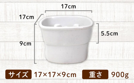 美濃焼　陶器製ペット用フードボウル【早食い防止 高台フードボウル(大/ホワイト)pet111】【1427434】