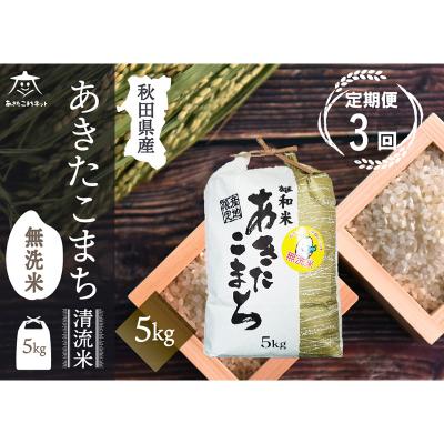 ふるさと納税 秋田市 《定期便3ヶ月》秋田市雄和産あきたこまち 清流米 5kg 【無洗米】|15_akn-dd0503m