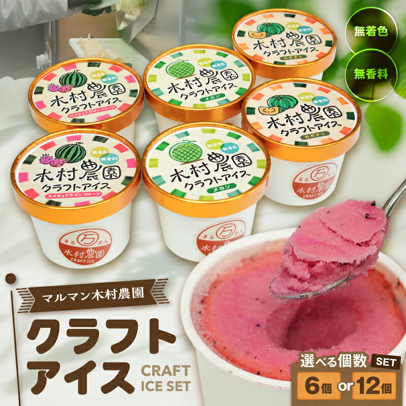 【ふるさと納税】＜選べる容量＞ マルマン木村農園 クラフトアイス 6個 or 12個 アイス アイスクリーム すいか ドラゴンフルーツ メロン かぼちゃ バナナ すもも パイナップル ブルーベリー みかん さつまいも 詰合せ セット 神奈川県 三浦市 ランキング プレゼント ギフト