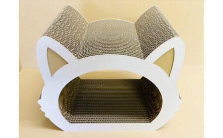 ねこの爪とぎ みみCT カラー;ホワイト【 ペット用品 爪とぎ 神奈川県 小田原市 】