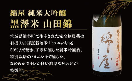 綿屋 純米大吟醸 黒澤米 山田錦 720ml