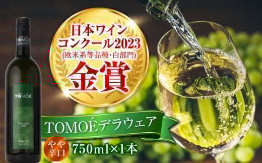 TOMOEデラウェア 白ワイン やや辛口 750ml 12.5％ ワイン 受賞 飲み比べ 受賞 飲み比べ ワインセット ギフト 三次市/広島三次ワイナリー[APAZ001]