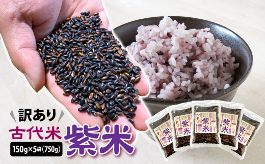 訳あり 雑穀米 黒米 国産 150g 5袋 計750g 雑穀 紫米 古代米 小分け セット お試し  ( 紫黒米 くろまい 玄米 栄養 アントシアニン おにぎり 弁当 カレー 自然 食品 香り 紫 スーパー 米 コメ もち  岩手県 一関市 )