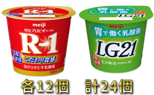 
明治R-1ヨーグルト 12個・LG21ヨーグルト 12個
