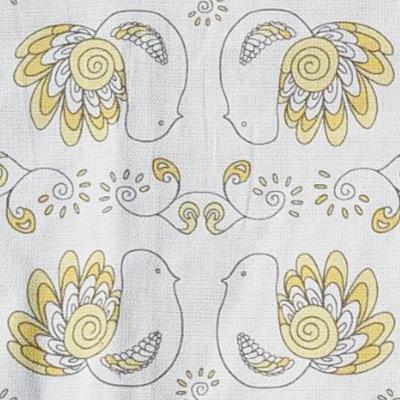 ふるさと納税 海南市 北欧フィンランドの「幸せを運ぶ鳥」小鳥柄のキッチンマット120cm　イエロー |  | 01