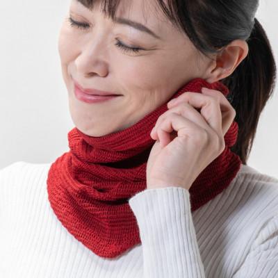 ふるさと納税 泉大津市 天然の美容繊維　シルク　ネックウォーマー　エンジ　男女兼用 |  | 01