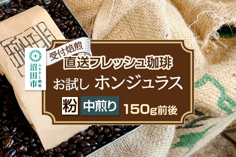 
《受付焙煎》直送フレッシュ珈琲 お試し ホンジュラス【粉／中煎り】約150g 珈琲倶楽部 沼田店
