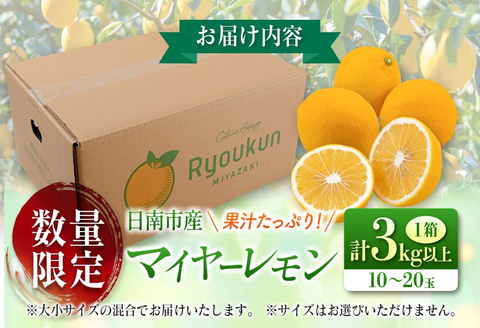 先行予約 マイヤーレモン 計3kg以上 希少 国産レモン 果物 くだもの フルーツ 檸檬 柑橘 期間限定 数量限定 おすすめ ジュース 飲み物 サラダ 調味料 焼肉 バーベキュー BBQ デザート お