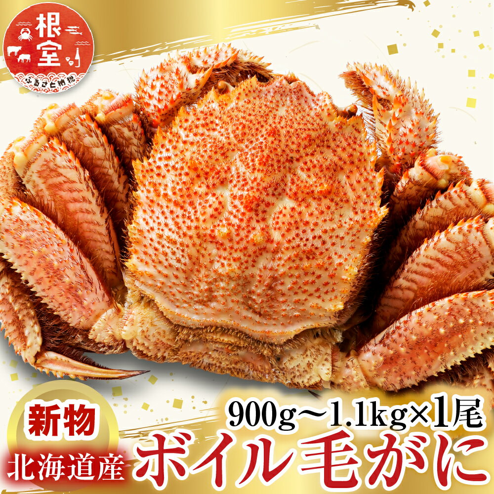 【ふるさと納税】根室海鮮市場＜直送＞ボイル毛がに900g～1.1kg×1尾 F-28029