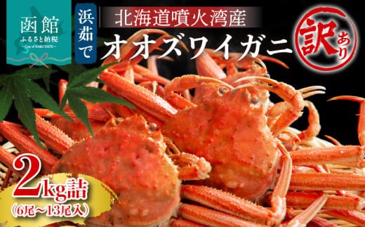 【訳あり】浜茹でオオズワイガニ 2kg 詰めセット 北海道噴火湾産_HD206-001