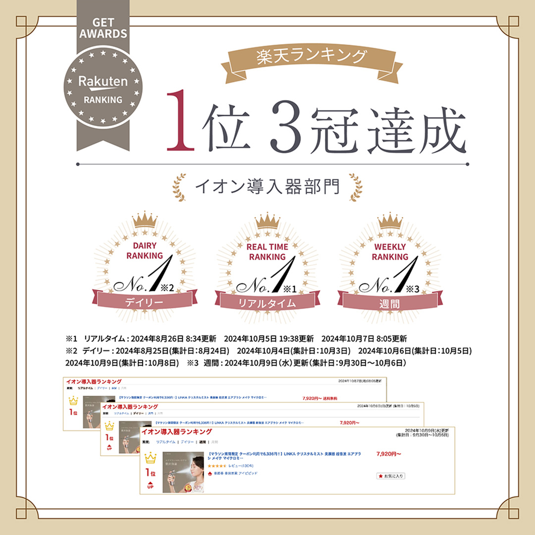 【母の日ギフト対応】  LINKA クリスタルミスト エアースプレー LINKA リンカ 美顔器 美容 エステ エアブラシ スキンケア 保湿 ミスト ギフト ラッピング 贈呈品 プレゼント 母の日 母