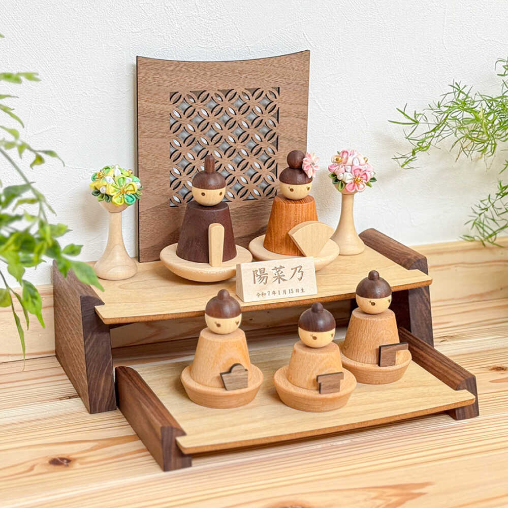 【ふるさと納税】木製ひな人形 二段飾り 雛人形 お雛様 桃の節句 日田市/合同会社ウッドアート楽[ARDN041]