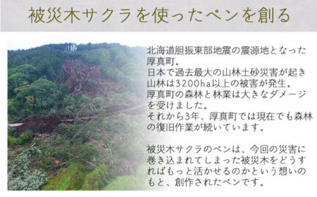 被災木のサクラから創られたボールペン 1本　ストレートタイプ《厚真町》【WOOD IKOR】 ボールペン ペン 文房具 木製 日用品 雑貨 北海道[AXBI008]