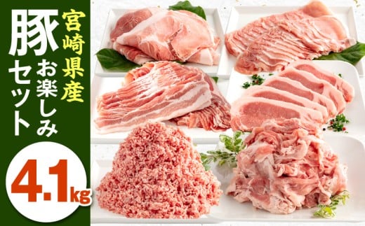 【2026年4月発送】宮崎県産豚お楽しみセット 計4.1kg_M241-002-apr