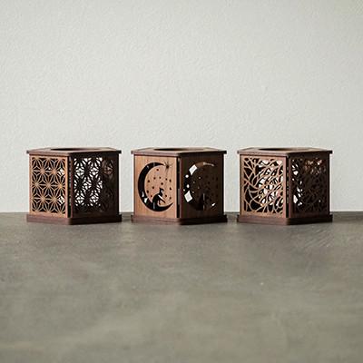 ふるさと納税 大川市 【国産/雑貨】キャンドルホルダー002 3個セット LED専用 《カラー:ウォールナット》