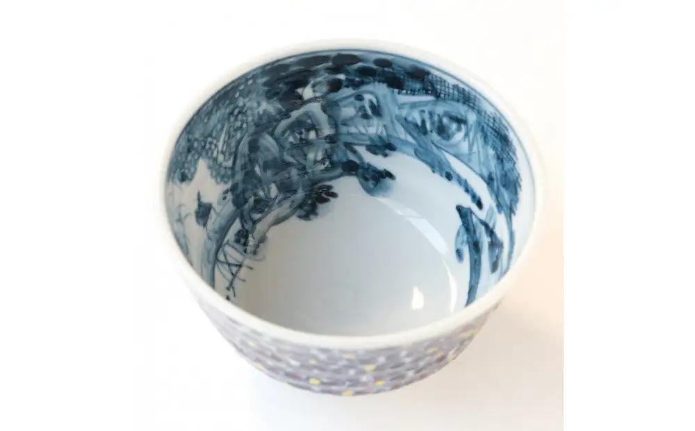 【たち吉】山水菫文飯茶碗 京都 茶碗 陶芸品 人気 おすすめ