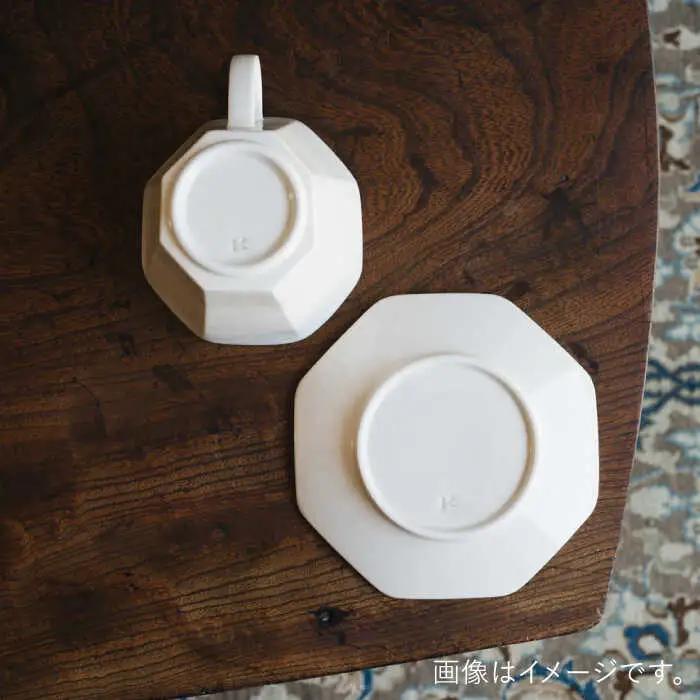 【波佐見焼】八角カップ＆ソーサー ミルク色 2セット 食器 皿【イロドリ】[KE47] 波佐見焼