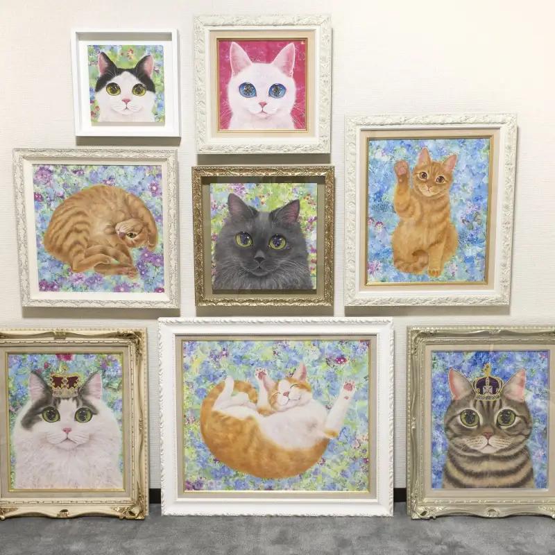 猫作家福嶋吾然有が描く、猫のフルオーダー絵画 F10号サイズ 猫