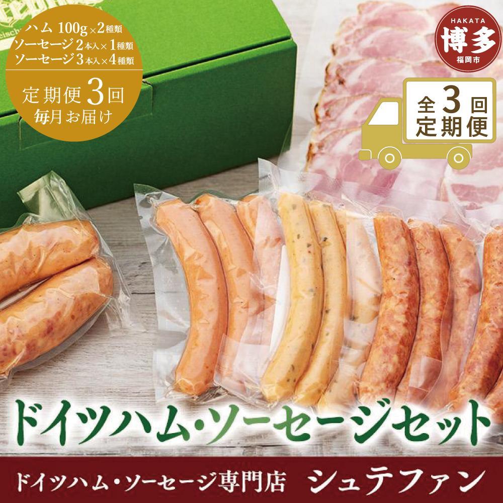 【ふるさと納税】全3回定期便(毎月)【福岡市内のドイツハム・ソーセージ専門店】シュテファン　ドイツハム・ソーセージセットA | 肉 お肉 にく 食品　加工