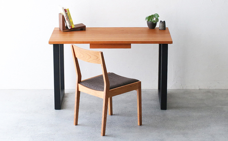 引き出し付き デスク 木製 ブラックチェリー材 幅 120 奥行 71 高さ 71 デスク