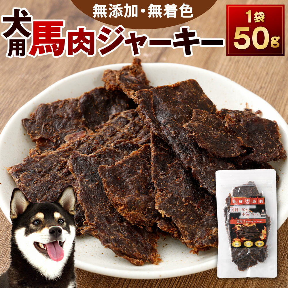 【ふるさと納税】犬用 馬肉ジャーキー 1袋50g 馬肉 ジャーキー 犬用おやつ 無添加 高たんぱく 無着色 馬 低脂肪 ヘルシー ドッグ ワンちゃん シニア犬 成犬 鉄分 ミネラル 噛みごたえ しつけ ご褒美 ペット