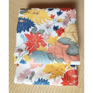 【山口成織物】西陣織 緞子袋帯『小袖菊桐文』【手機】【お仕立付き】