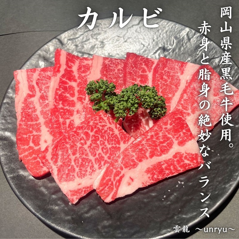 黒毛和牛 焼肉 セット 合計約930g カルビ ハラミ 牛セセリ【雲龍焼肉たれ付】 雲龍  岡山県産 肉 お肉 牛肉 和牛