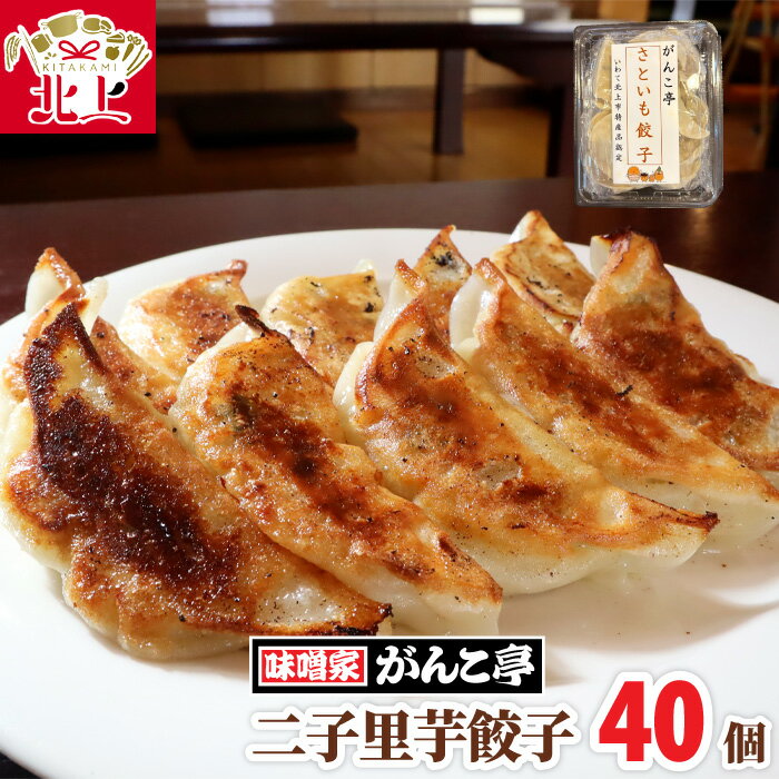 【ふるさと納税】二子里芋餃子 40個 セット (20個入×2袋) ふたご さといも 手作り ギョーザ 地産地消 ラーメン 屋が作る 岩手 味噌屋がんこ亭 岩手県 北上市 D0367 冷凍 豚肉 おかず 総菜 おつまみ 中華 お取り寄せ 焼き餃子 タレ付き ※12/25までの決済で 年内発送 可能
