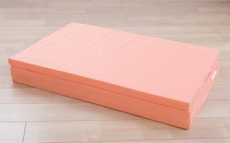 4つ折りマットレス 4センチ シングルサイズ アイボリー／ライトブルー／オレンジ／イエロー 寝具・マット オレンジ