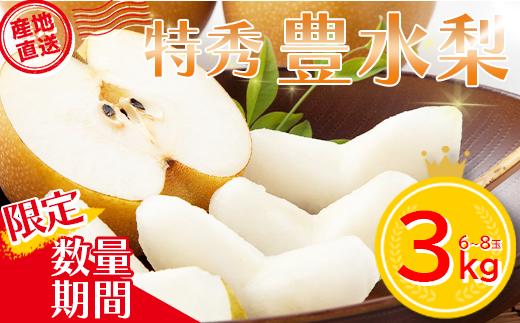 
                  【先行予約】＜蔵王町産＞【特秀】豊水梨3kg箱詰め　【04301-0604】
                