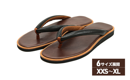 TUっKAKE BR/BL（ブラウン/ブラック）　ユニセックス ファッション 靴 シューズ 栃木レザー つっかけ XL（27.5〜30.0cm）