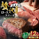 【ふるさと納税】【3回定期便】熊本県産 黒毛和牛 × あか牛 ロース ステーキ 食べ比べ 約 300g×4枚【有限会社 九州食肉産業】[ZDQ105]