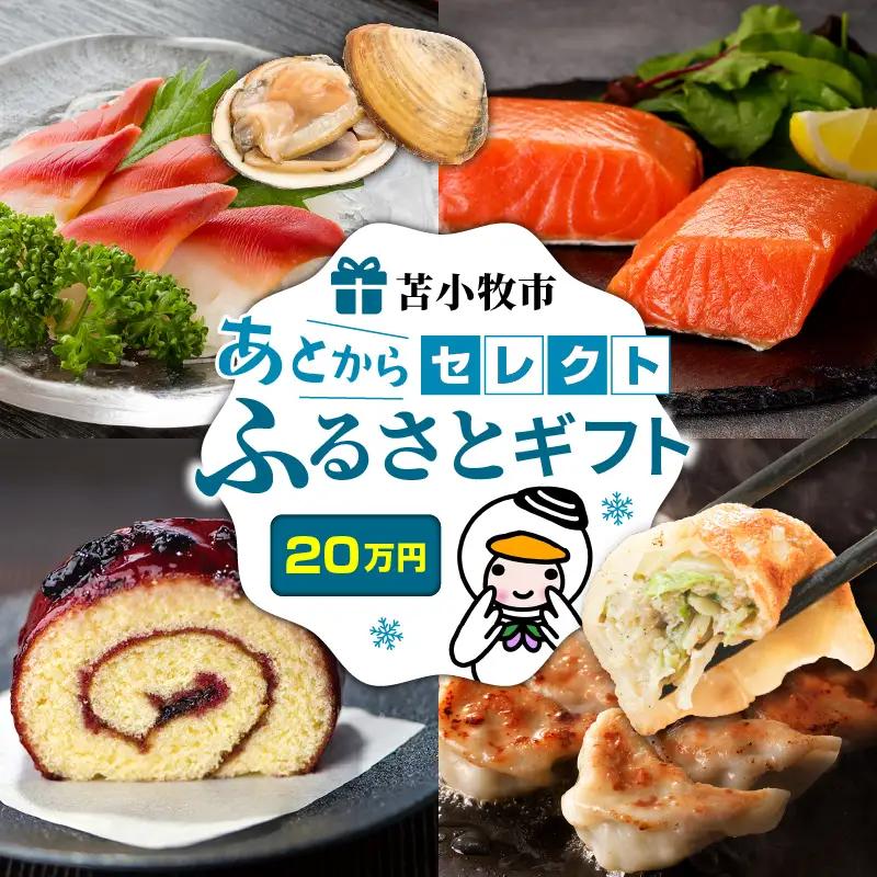 あとから セレクト 【 ふるさと ギフト 】 20万円 T000-000-12 肉 お肉 肉加工品 牛 豚 鶏 魚 お魚 魚介類 水産加工品 日用品 雑貨 惣菜 総菜 野菜 工芸品 伝統工芸品 菓子 お菓子 果物 あとから選べる 選べる 北海道 ふるさと納税 苫小牧市 おすすめ ランキング プレゼント 
