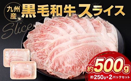 黒毛和牛スライス 約500g（250g×2パック）（サーロイン、しゃぶしゃぶ、すきやき用）黒毛和牛 スライス すき焼き しゃぶしゃぶ 牛肉 肉 お肉 にく ニク 小分け 冷凍 福岡県 北九州市